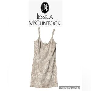 Jessica McClintock Textured Mini Dress in Cream